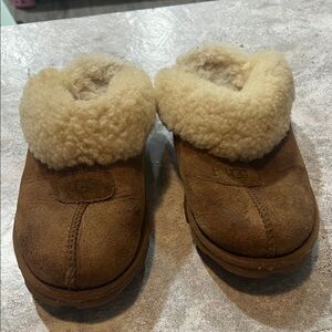 UGG Tan Sheepskin Slippers with Cream Lining